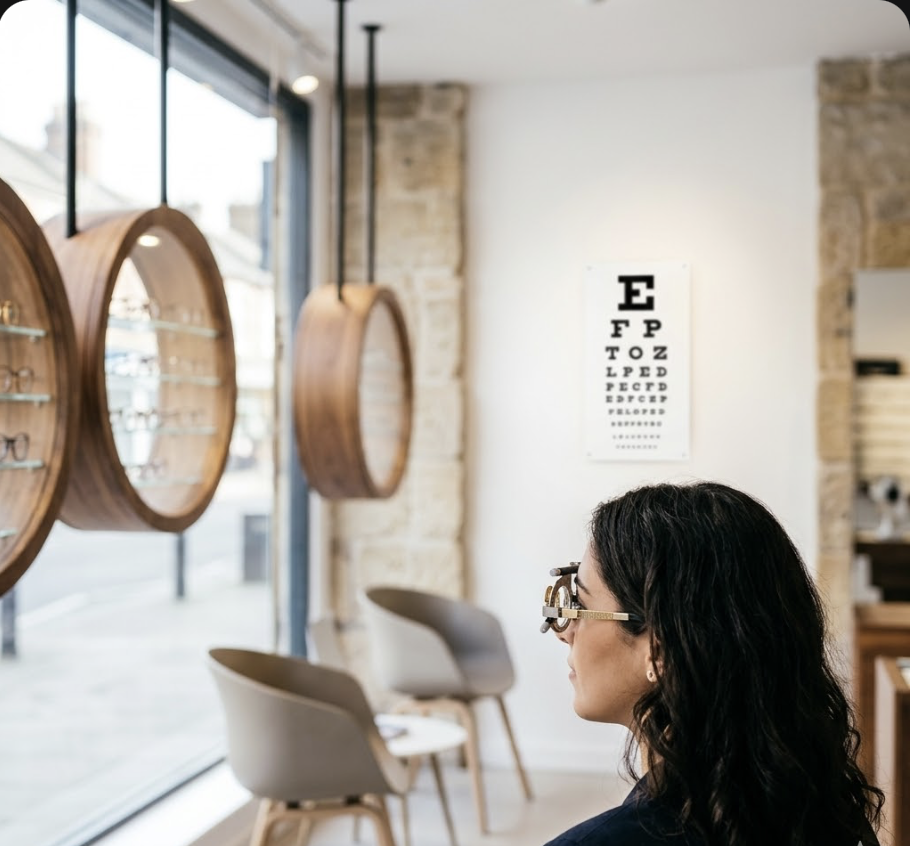 Examen de vue en magasin chez Optique Carpentier, opticien à Bruxelles