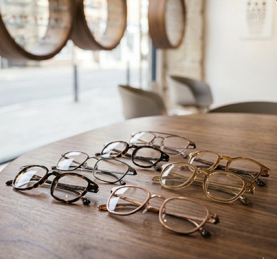 Collection de montures de lunettes chez Optique Carpentier Bruxelles